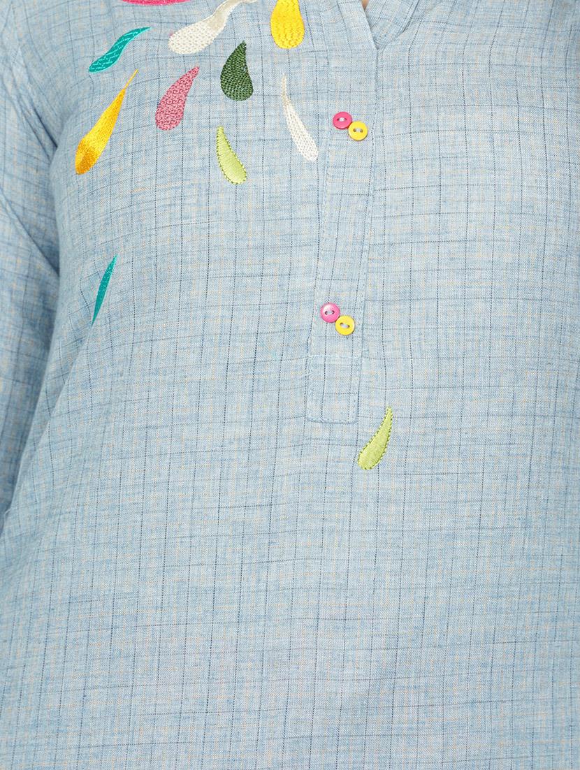 embroidered straight kurta - 17466993 - Standard Image - 3