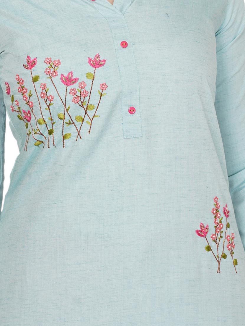 embroidered straight kurta - 17467000 - Standard Image - 3