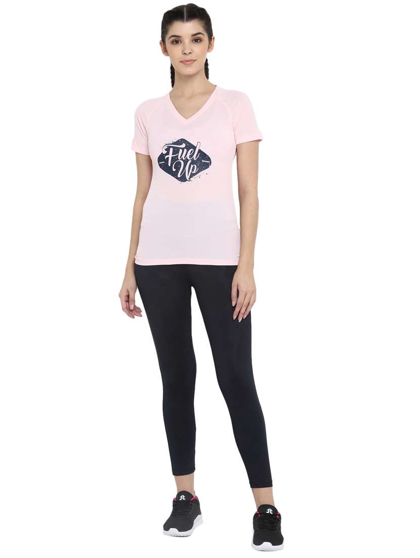 women's chest print v neck t-shirt - 17467387 -  Standard Image - 3