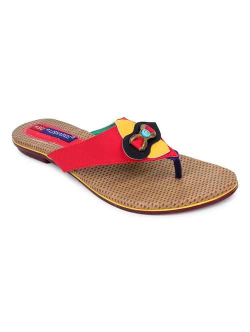 red synthetic slip on sandals - 17467416 -  Standard Image - 0