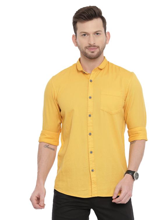 yellow solid casual shirt - 17468083 - Zoom Image - 0