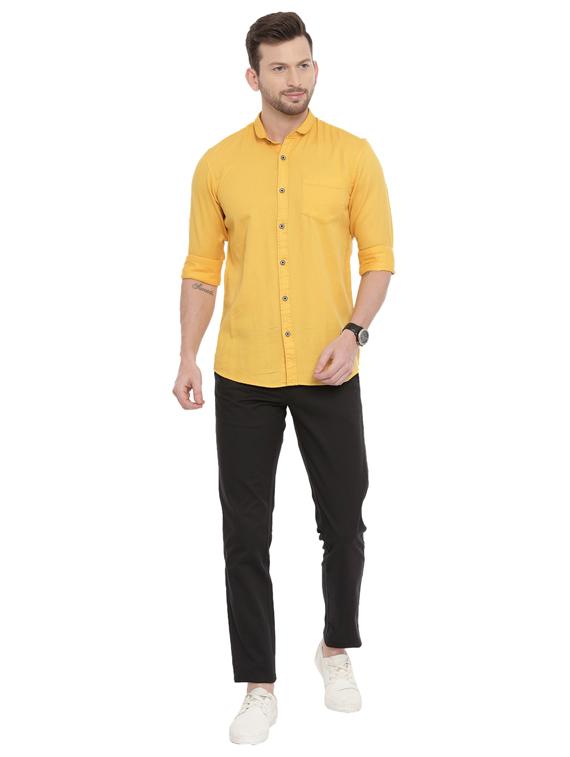 yellow solid casual shirt - 17468083 - Standard Image - 3