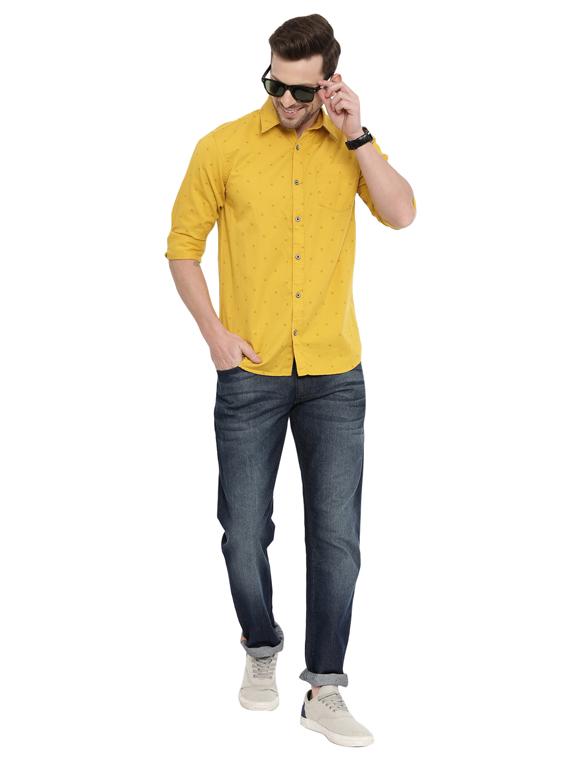 mustard printed casual shirt - 17468093 - Standard Image - 3