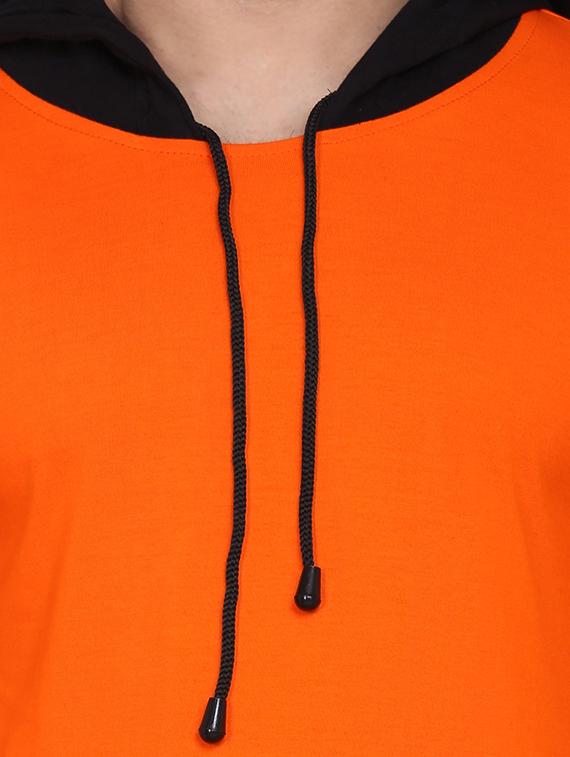 orange solid hooded t-shirt - 17468579 - Standard Image - 3
