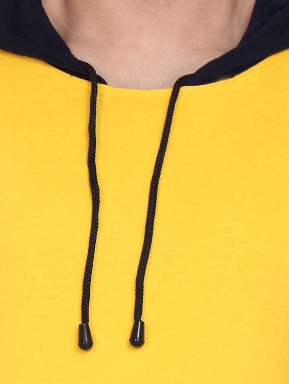 yellow cut & sew hooded t-shirt - 17468581 -  Standard Image - 3