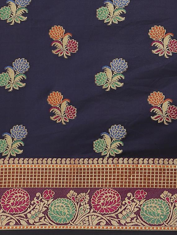 women's banarasi saree with blouse - 17468996 - Standard Image - 3