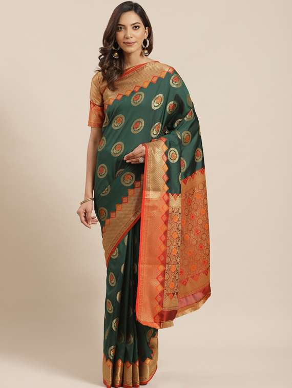 women's banarasi saree with blouse - 17469000 - Zoom Image - 0