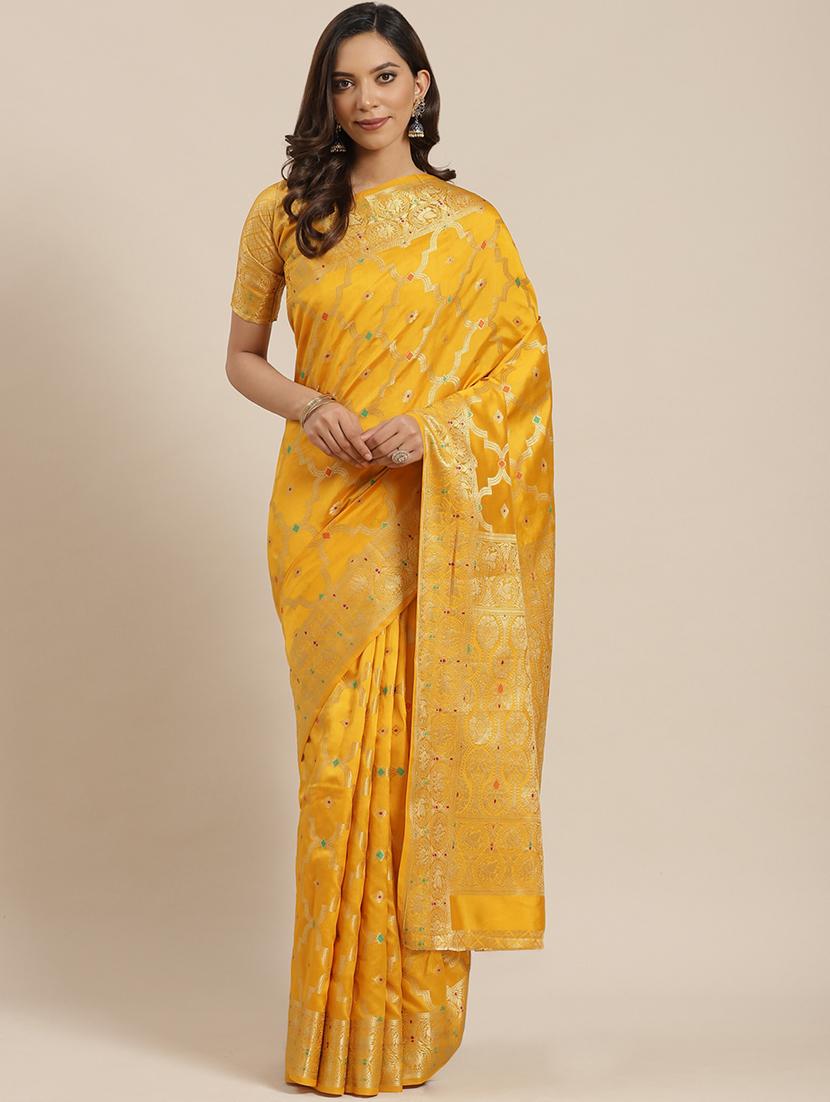 ethnic motifs banarasi saree - 17469018 -  Zoom Image - 0
