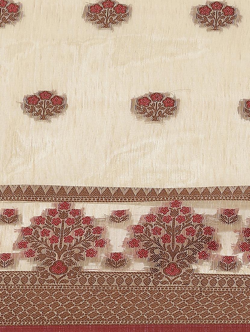 self design woven saree with blouse - 17469026 - Standard Image - 3