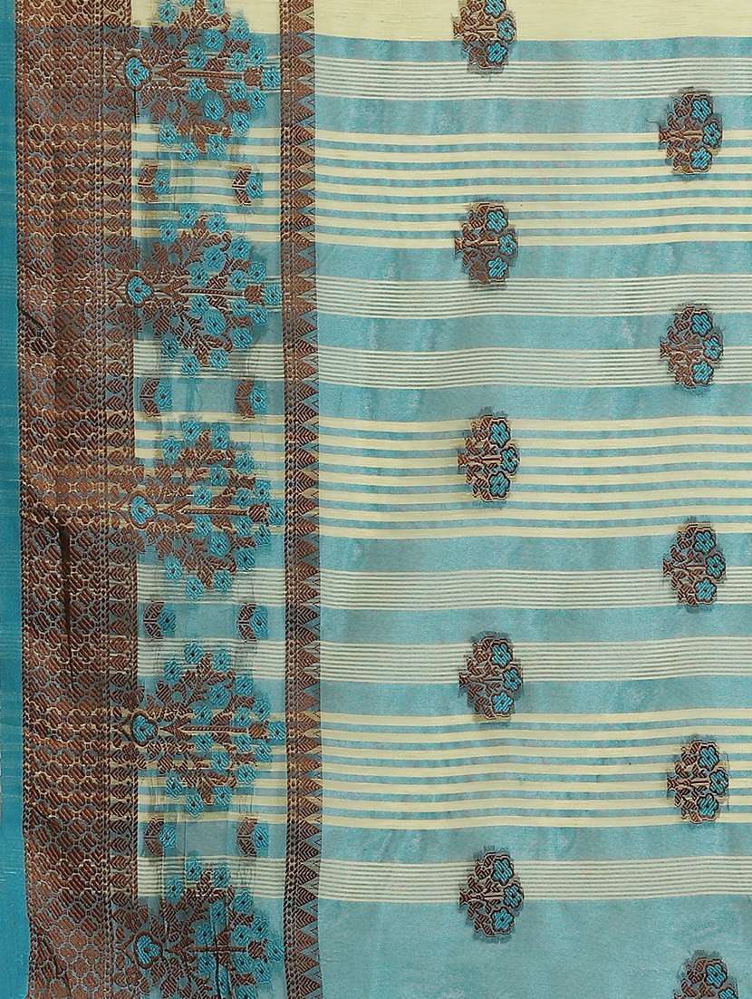 women's self design green colored saree with blouse - 17469027 -  Standard Image - 3