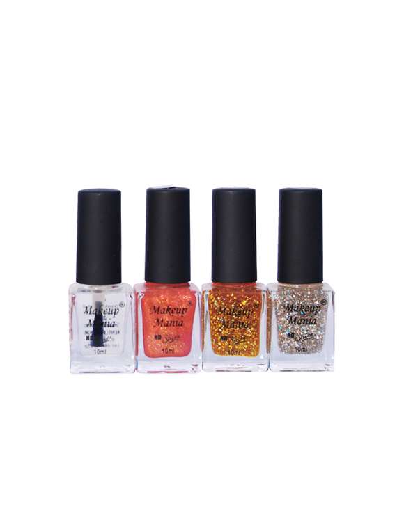 makeup mania nail polish combo, nail paint combo set of 4 pcs x 10ml each, nail polish set (456)