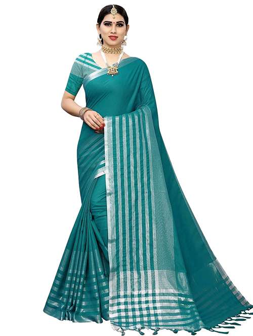 striped woven saree - 17470447 - Standard Image - 0