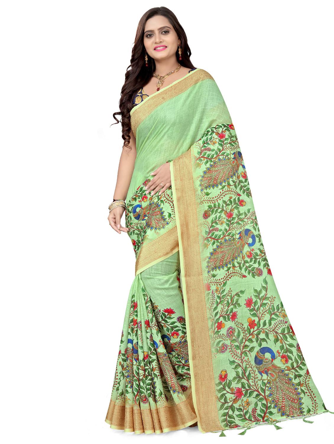floral printed saree with blouse - 17470776 -  Zoom Image - 0