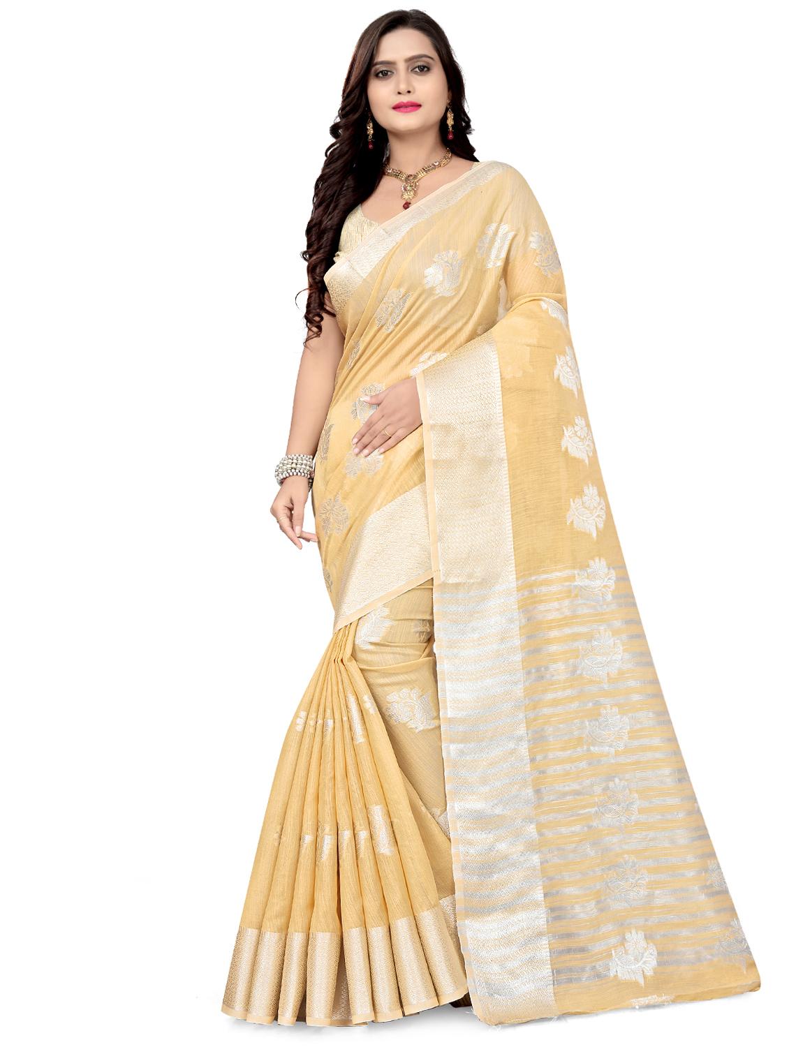 women floral bordered saree with blouse - 17470784 -  Zoom Image - 0