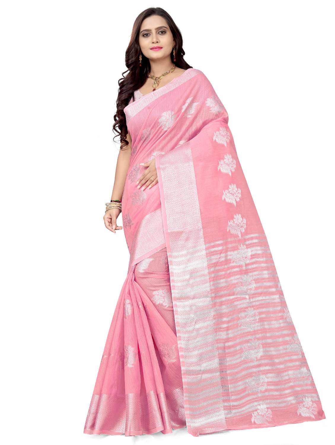 floral banarasi saree with blouse - 17470787 -  Zoom Image - 0