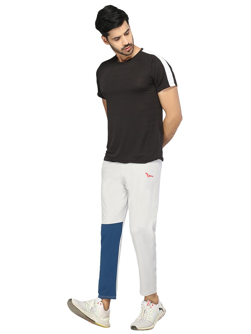white color block full length track pant - 17470801 - Standard Image - 3