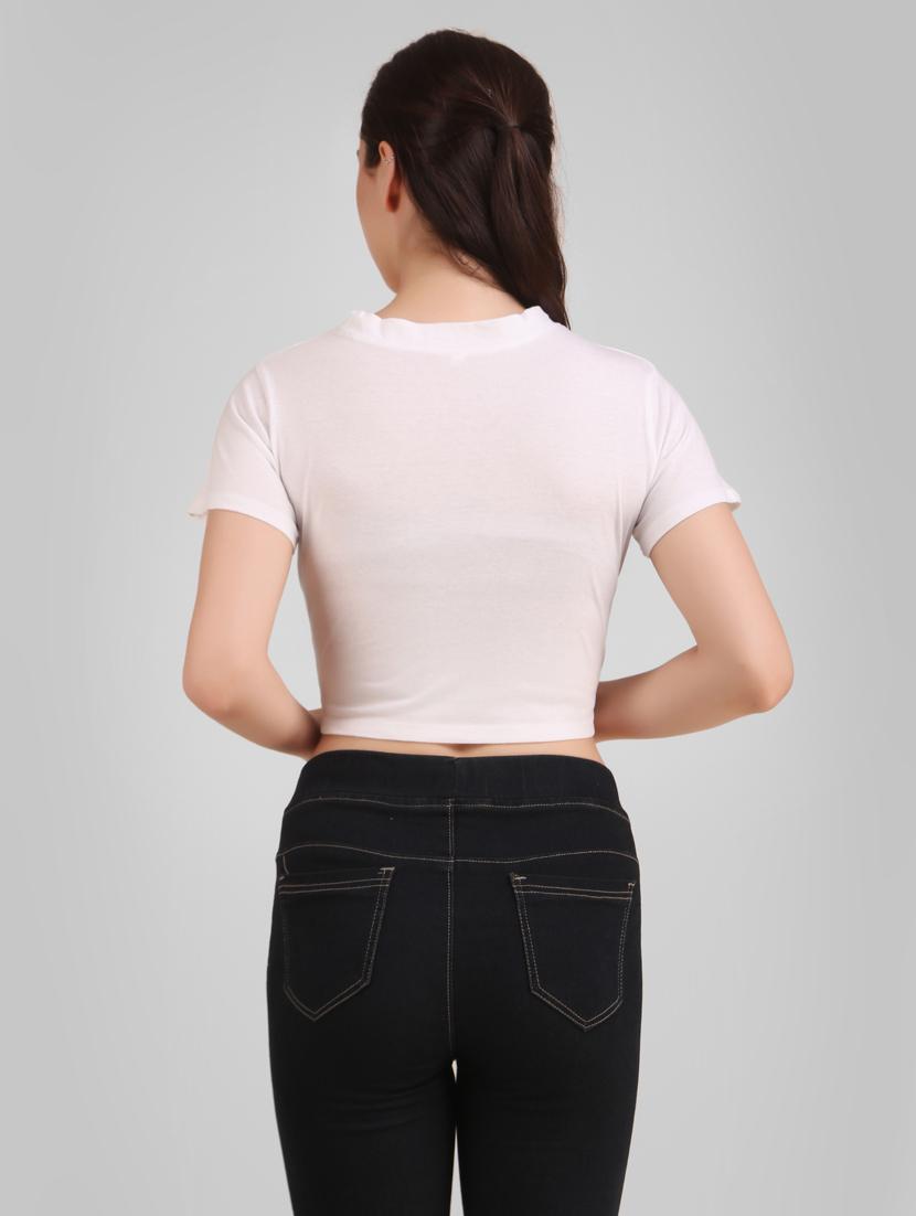 round neck quirky crop tee - 17471218 - Standard Image - 3