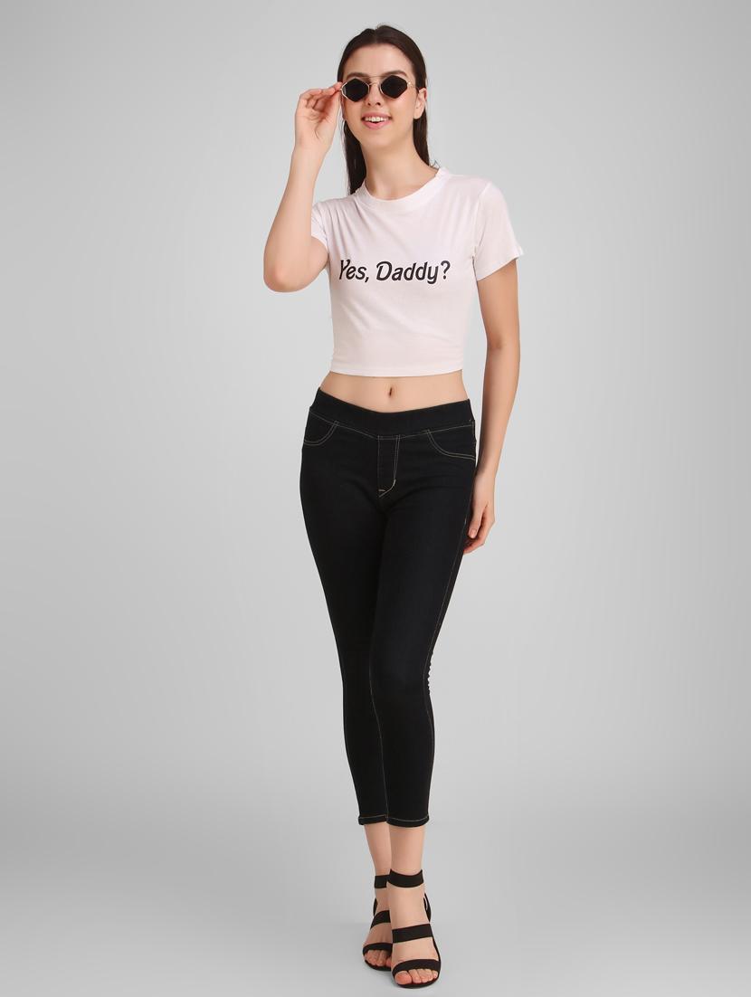 round neck quirky crop tee - 17471218 - Standard Image - 5