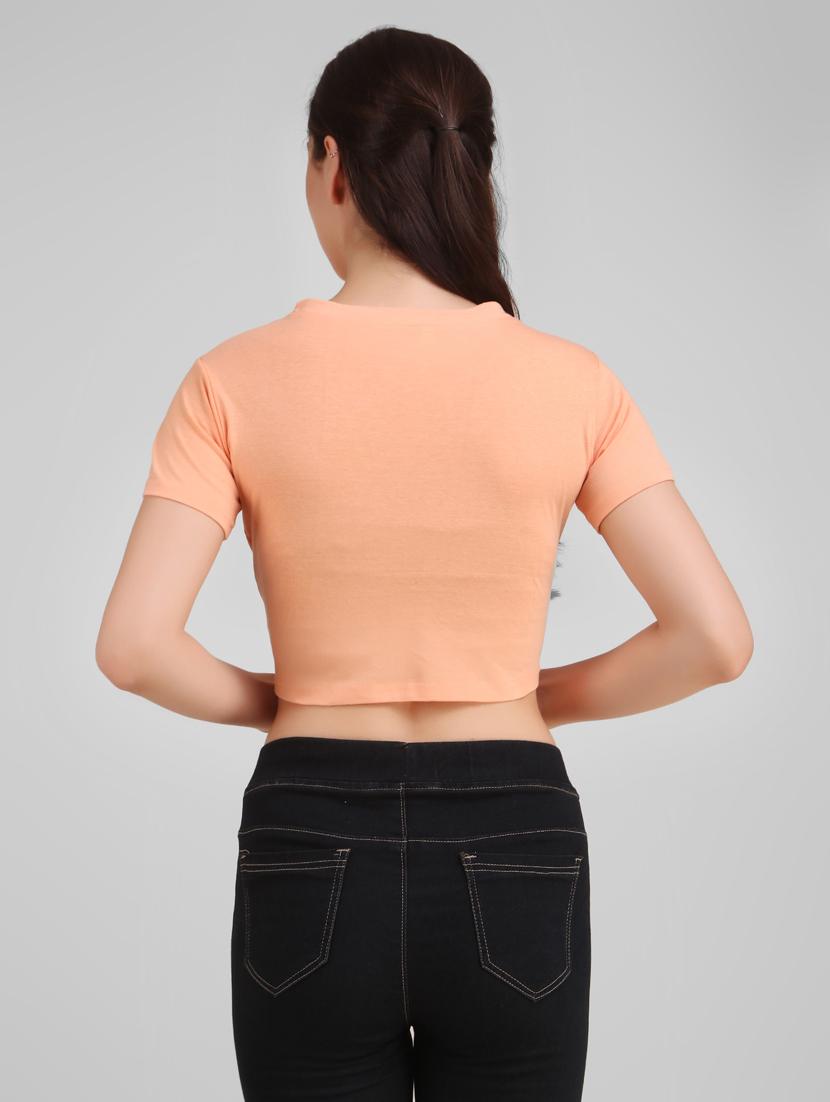 round neck quirky crop tee - 17471224 - Standard Image - 3