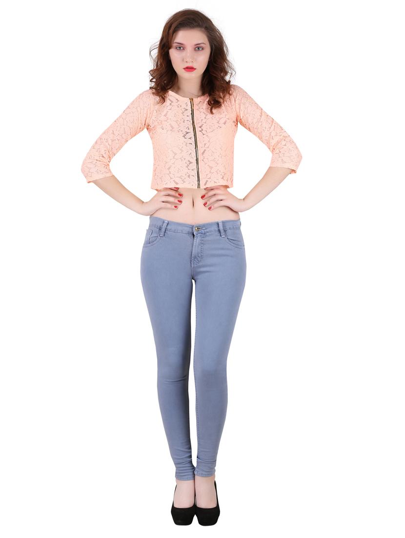 round neck laced crop top - 17471377 - Standard Image - 3