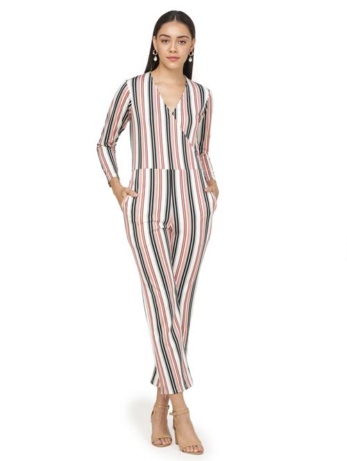pocket detail striped jumpsuit - 17473154 - Standard Image - 0