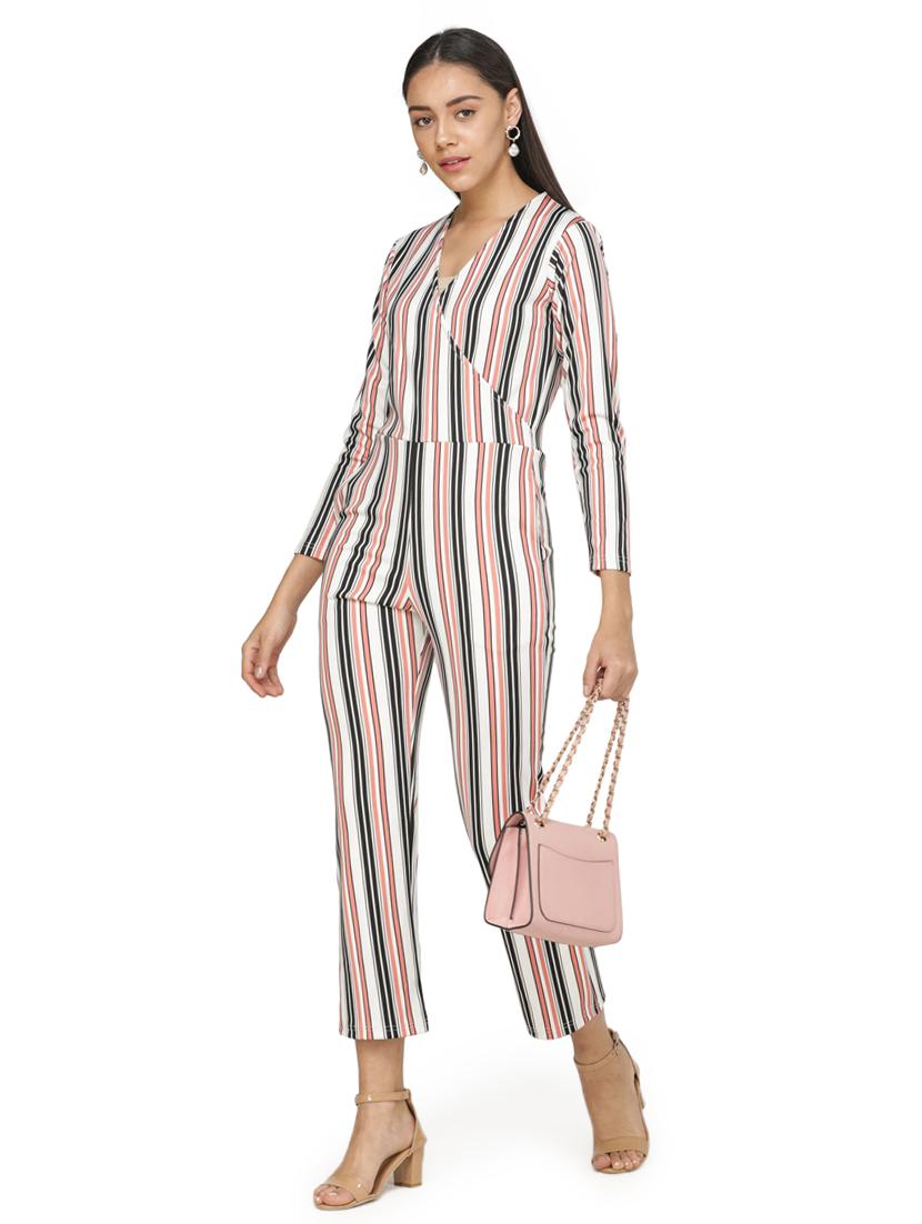 pocket detail striped jumpsuit - 17473154 - Standard Image - 3