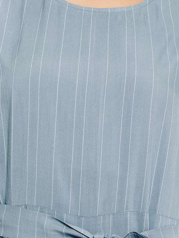 tie front striped full leg jumpsuit - 17473939 -  Standard Image - 3