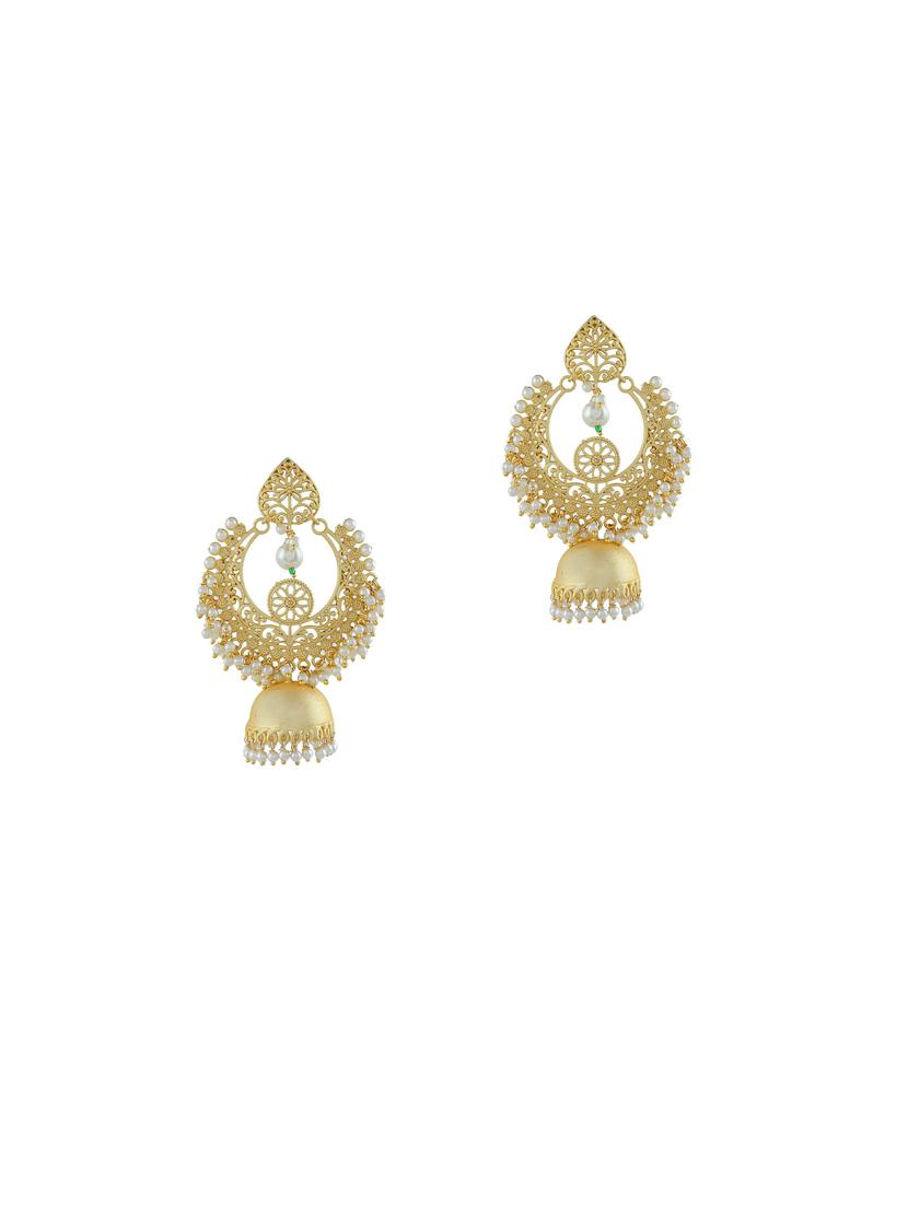 gold brass chandballi earring - 17474034 -  Zoom Image - 0