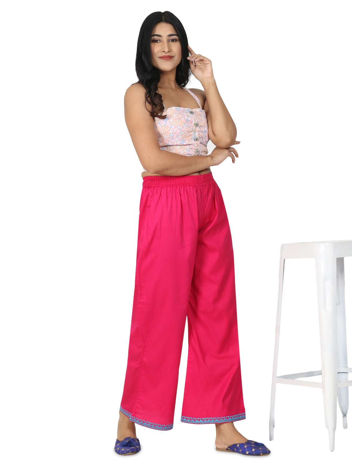 embroidered hem palazzo - 17475126 -  Standard Image - 3