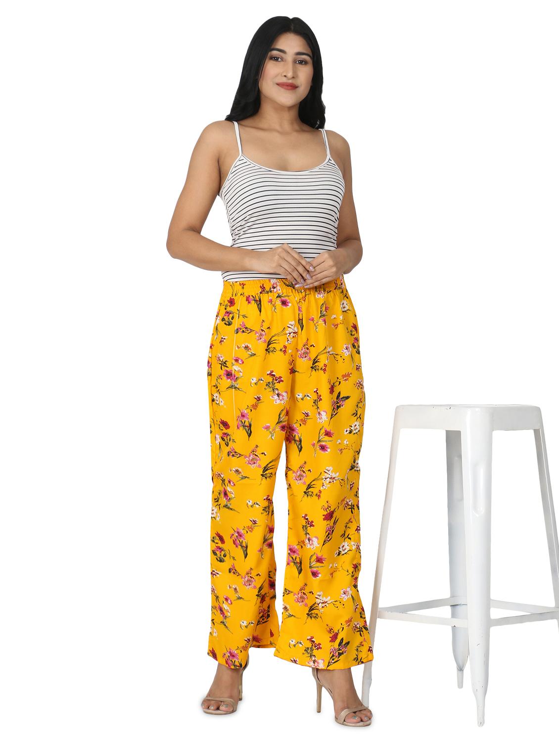mid rise floral palazzo - 17475142 - Standard Image - 3
