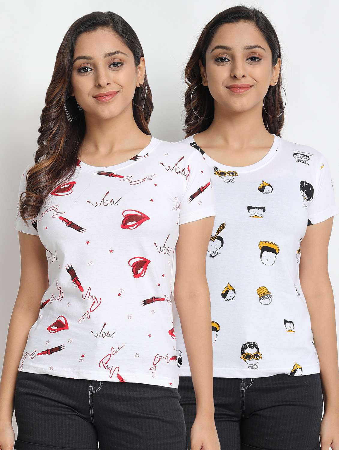 set of 2 printed tee 
