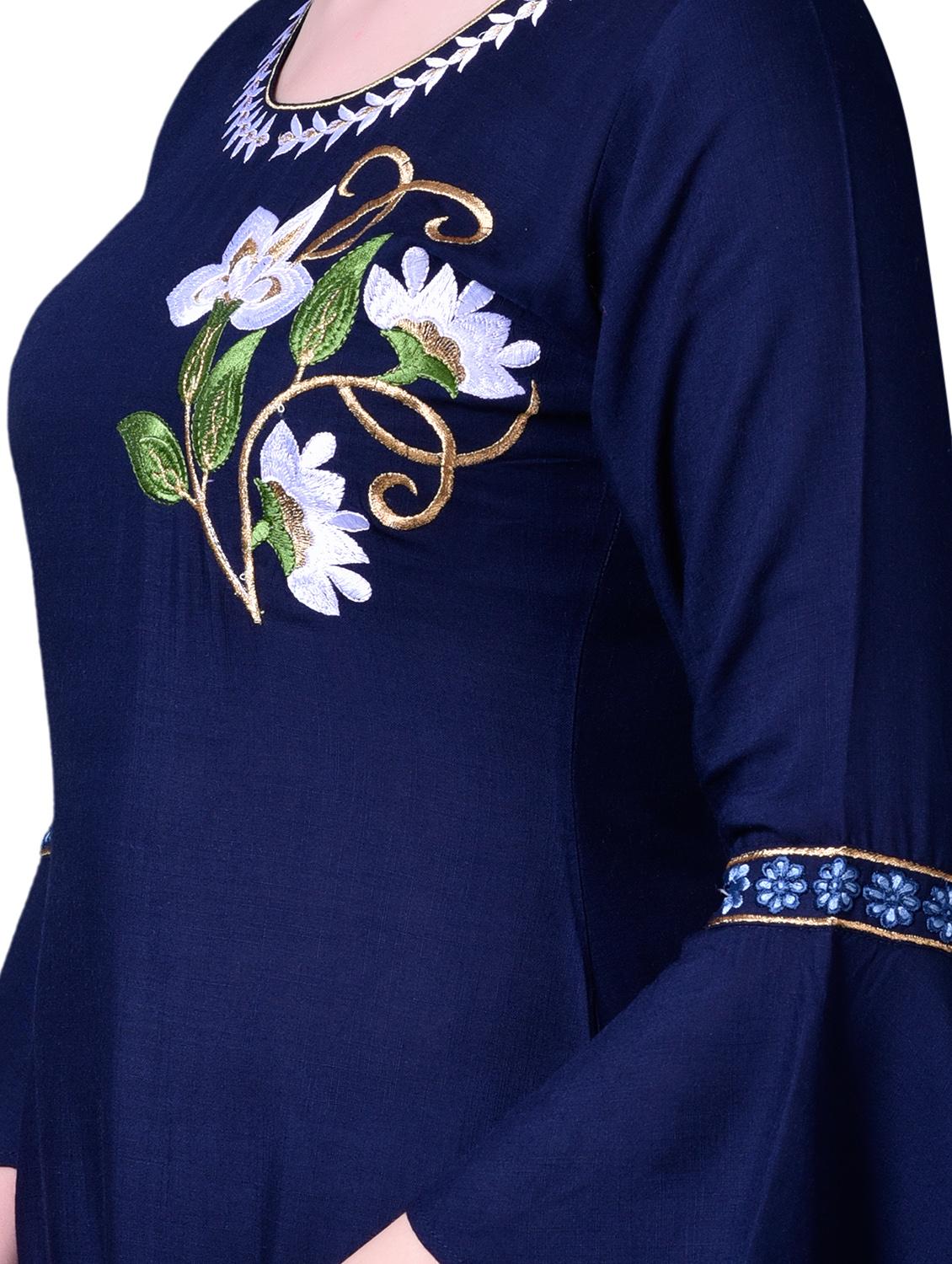 embroidered kurta palazzo set - 17476059 - Standard Image - 3
