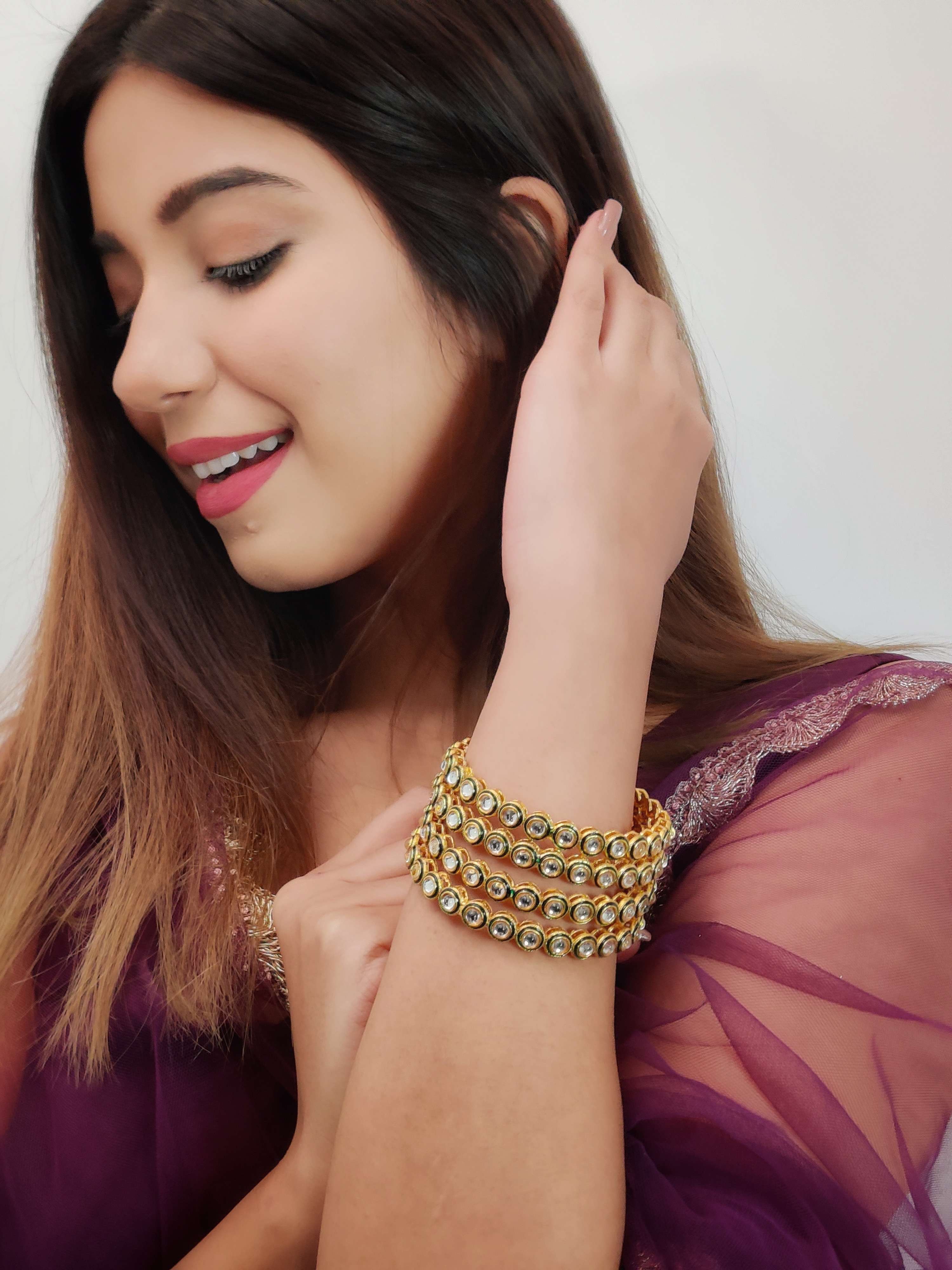  kundan work bangles 