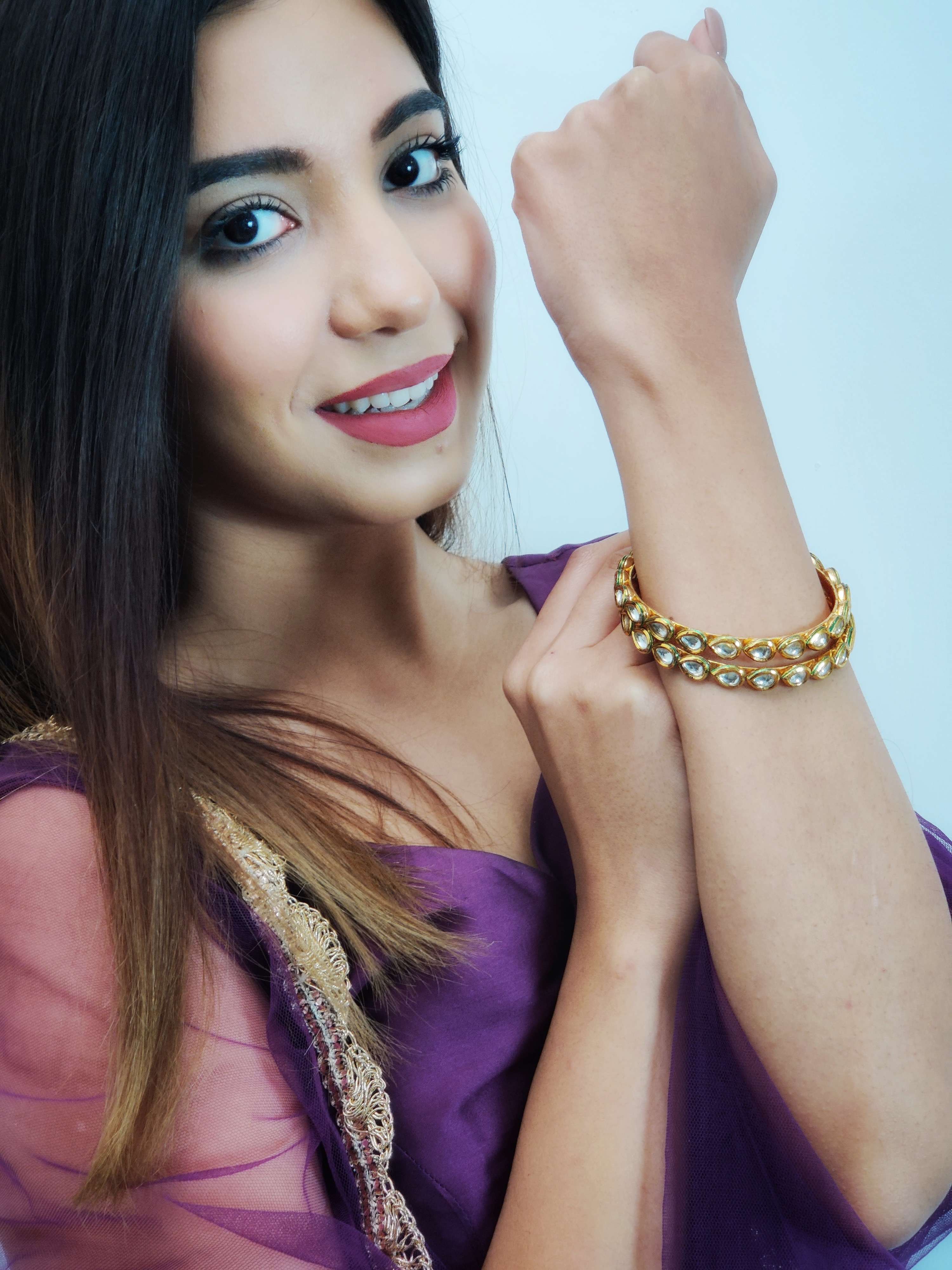 gold plated kundan bangles 