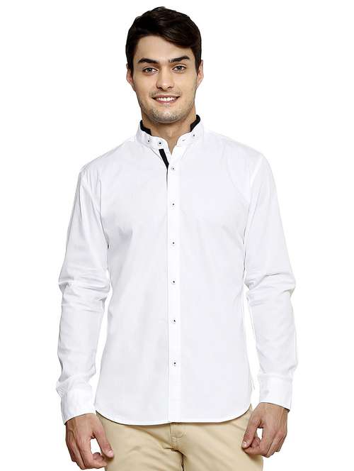 white solid casual shirt - 17478048 - Standard Image - 0