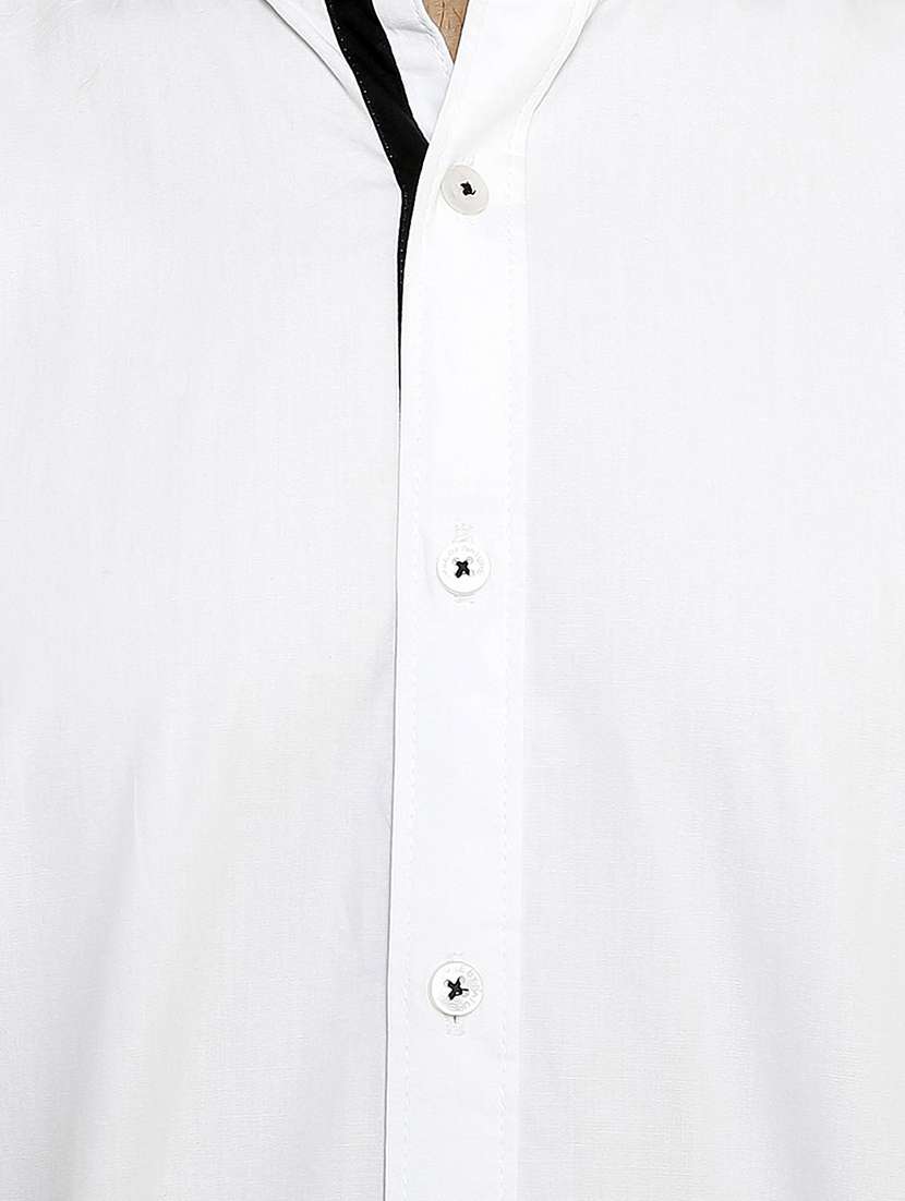 white solid casual shirt - 17478048 - Standard Image - 3
