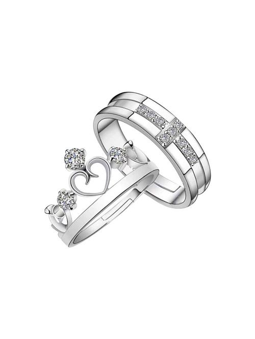 silver crystal combo ring - 17478138 - Standard Image - 0