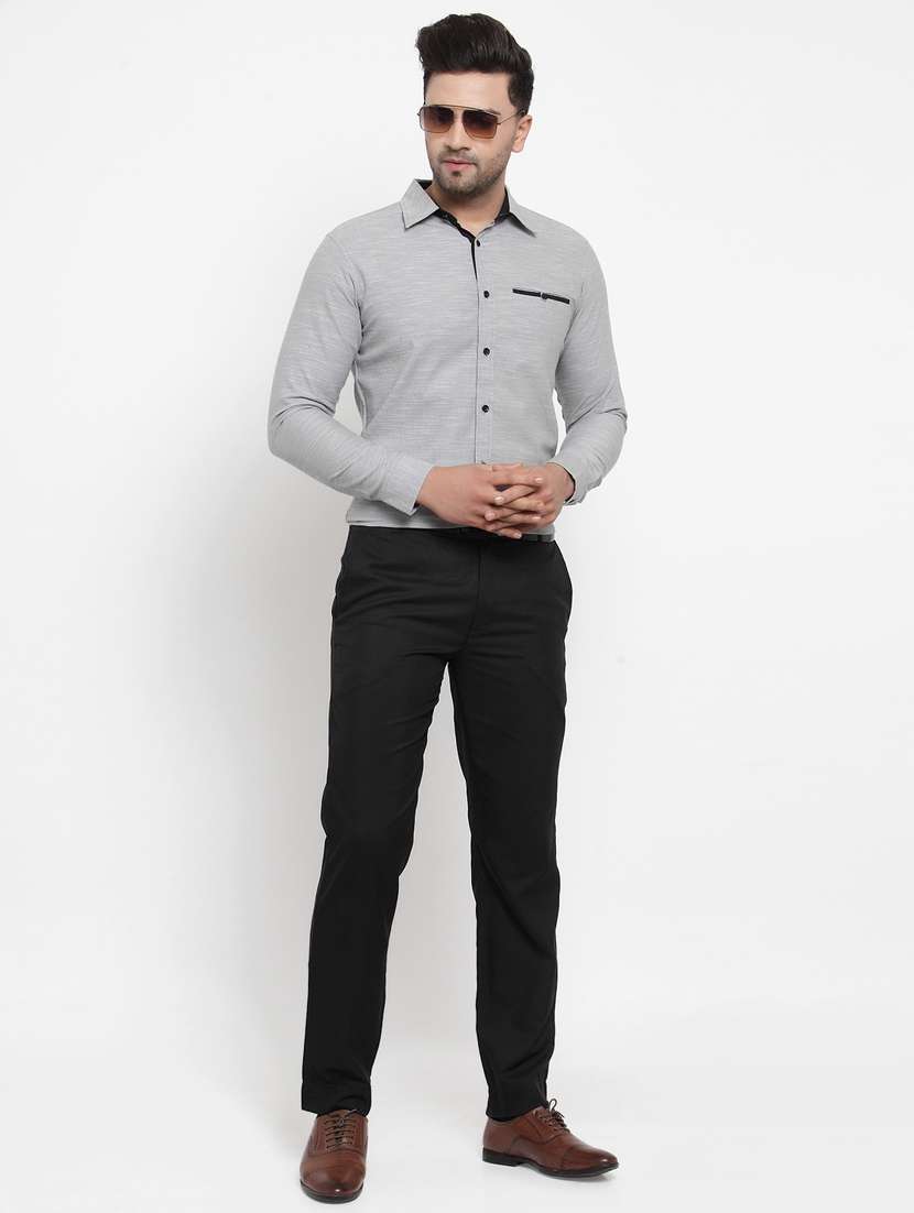 mens solids formal shirt - 17478163 - Standard Image - 3