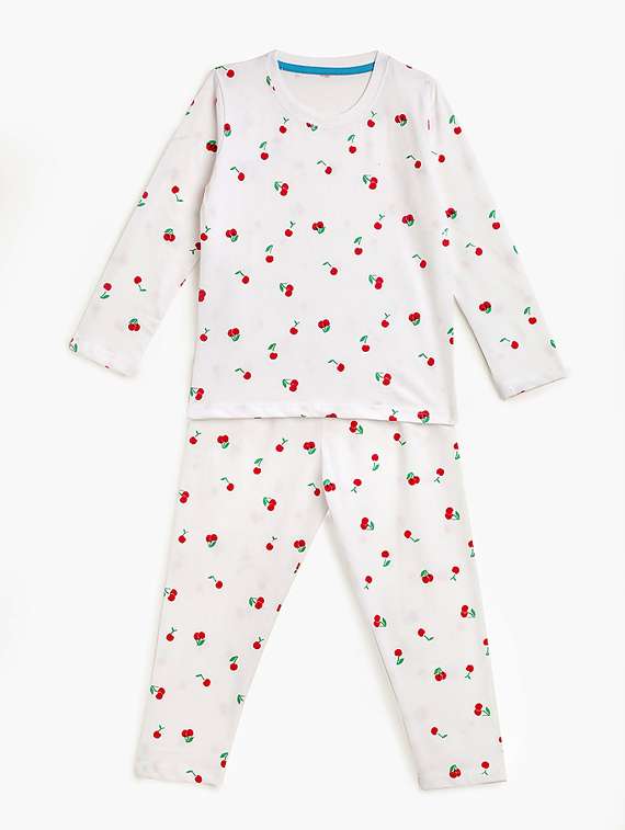 white cotton blend pyjama set nightwear