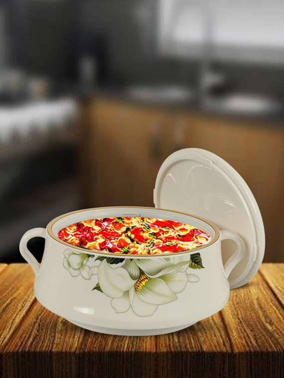 muchmore insulated casserole pack of 3 thermoware casserole set  (500 ml, 1000 ml, 1500 ml)