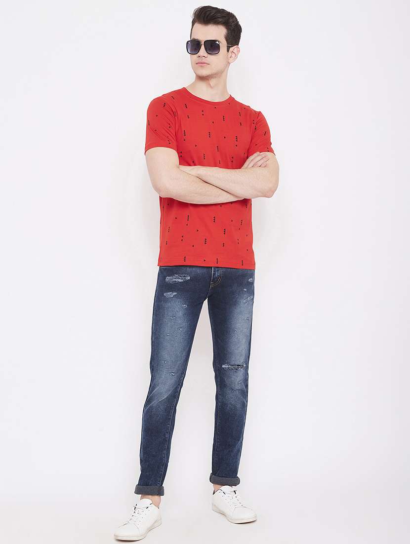 red printed t-shirt - 17482274 - Standard Image - 3
