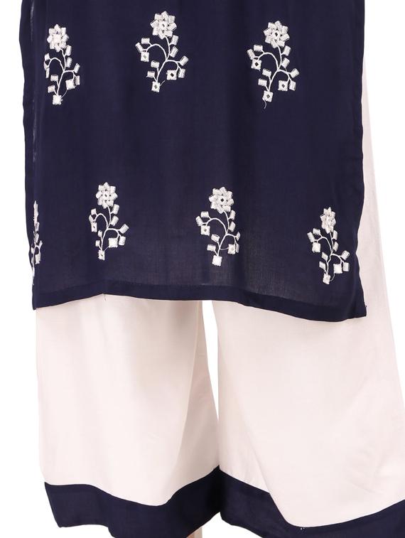 embroidered kurta palazzo set - 17482285 - Standard Image - 3