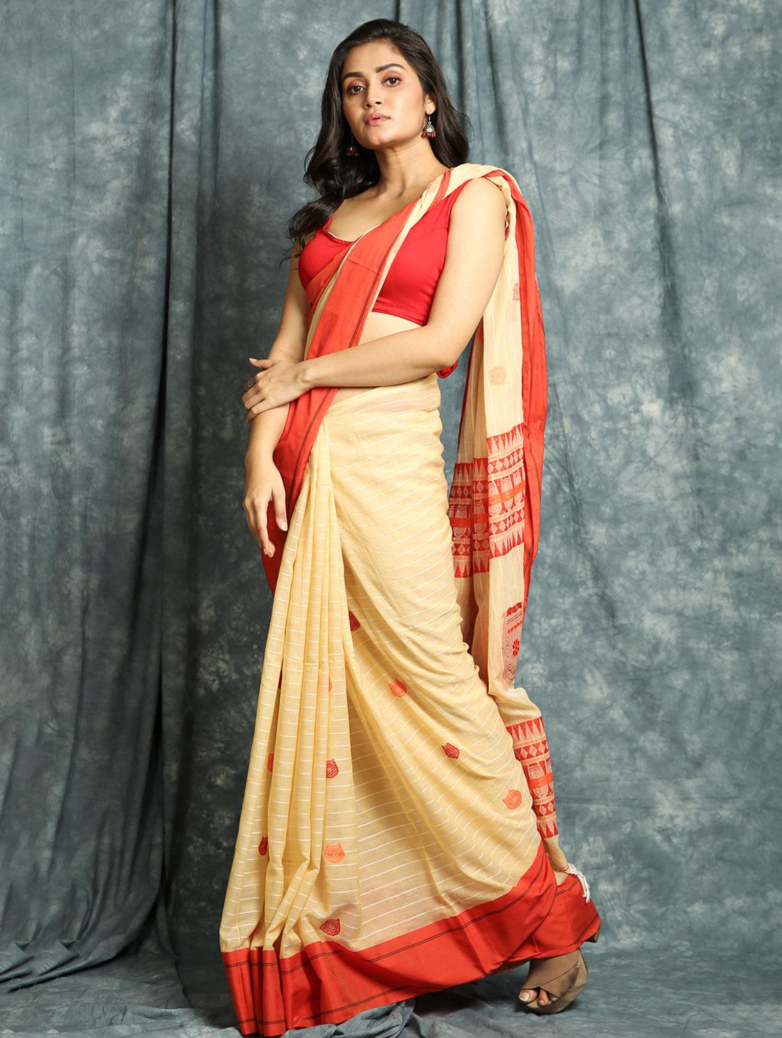 self design woven saree with blouse - 17482419 - Zoom Image - 0