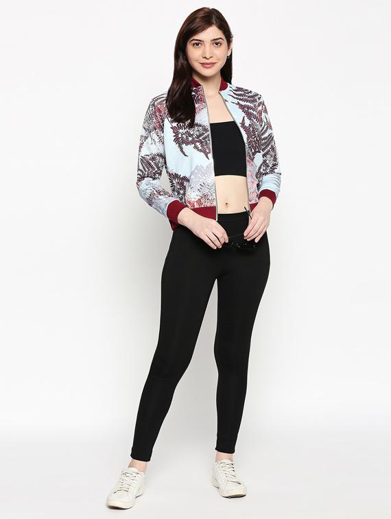 mandarin neck printed jacket - 17482771 - Standard Image - 3