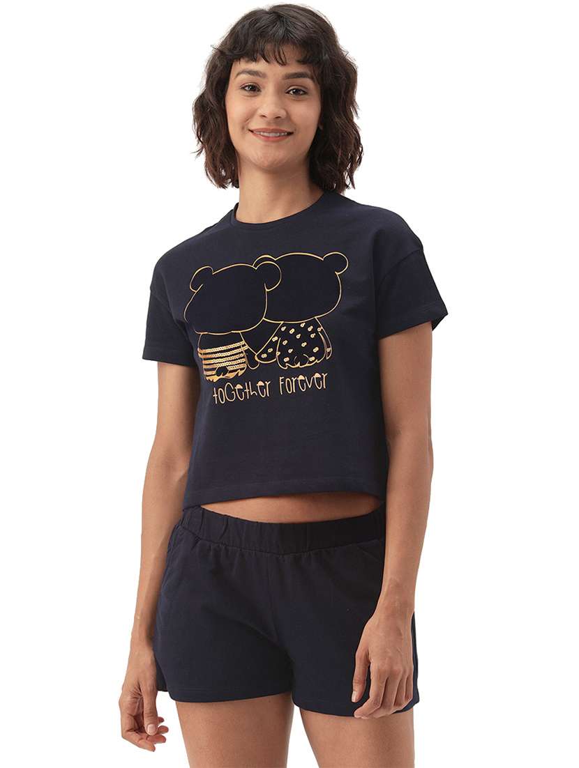 printed nightwear shorts set 