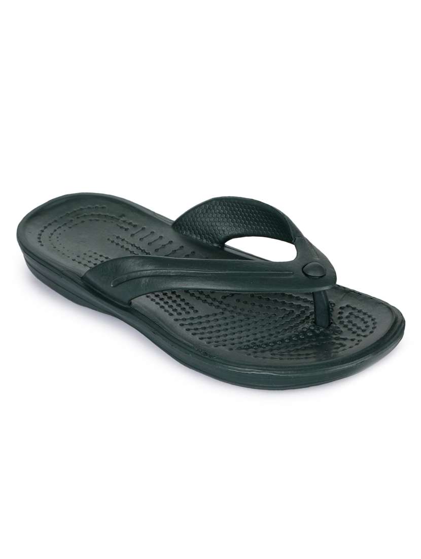 Buy online Green Synthetic Slippers Flip Flops from footwear for