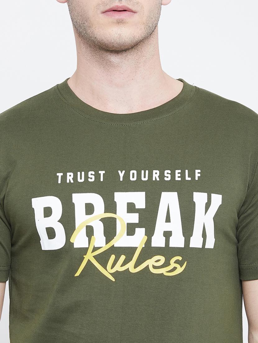 olive green printed t-shirt - 17483927 - Standard Image - 5