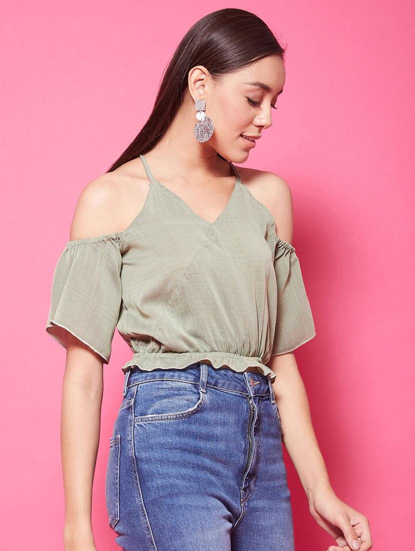 women's crop shoulder strap top - 17484064 -  Zoom Image - 0