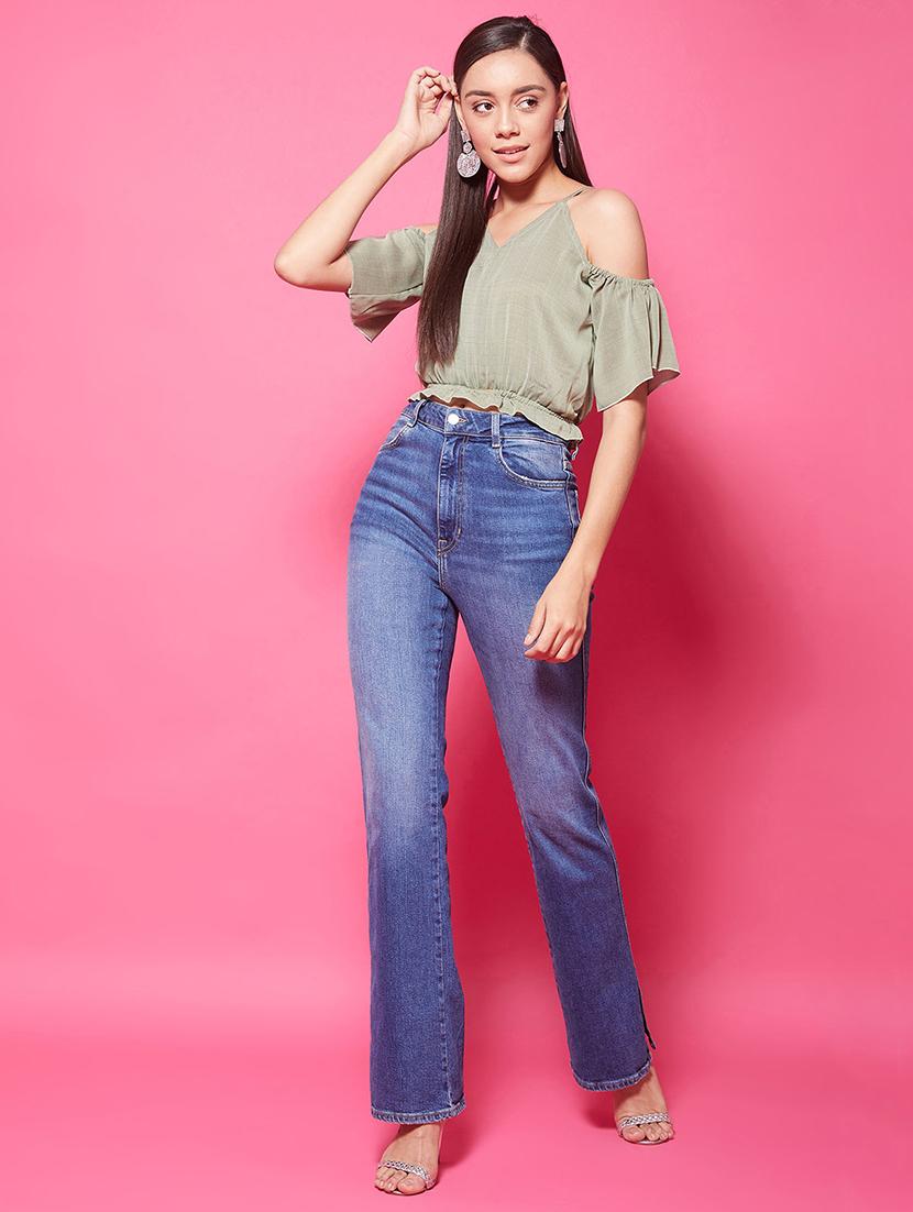women's crop shoulder strap top - 17484064 - Standard Image - 3