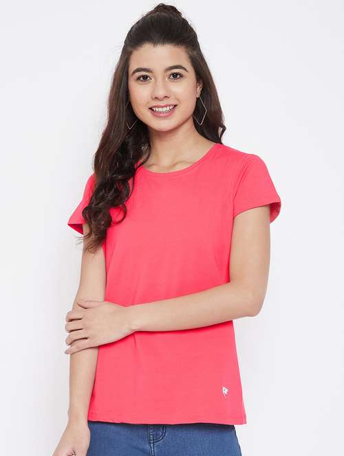 women's plain round neck t-shirt - 17484742 - Standard Image - 0